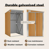 Wall-mounted Garden Shed Brown 118x100x178 cm Galvanised Steel 316220