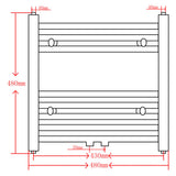 Grey Bathroom Central Heating Towel Rail Radiator Straight 480x480mm 141888