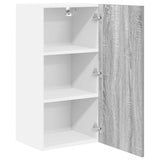 Hanging Cabinet with Door Grey Sonoma and White 40 x 31 x 80 cm 884263
