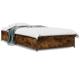 Bed Frame without Mattress Smoked Oak 100x200 cm 845108