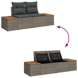 Garden Sofa Set with Cushion 6 pcs Grey Poly Rattan 3356809