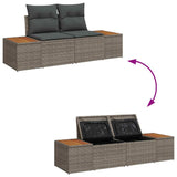 Garden Sofa Grey 184 x 62 x 85cm Poly Rattan 42006819