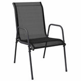 Garden Dining Set 5 pcs Black Powder-Coated Steel 3379137