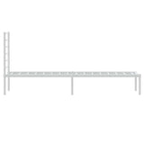 Metal Bed Frame without Mattress with Headboard White 90x190cm 352360