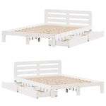 Bed Frame without Mattress White 120x190 cm Small Double Solid Wood Pine 3309867