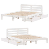 Bed Frame without Mattress White 120x190 cm Small Double Solid Wood Pine 3309867