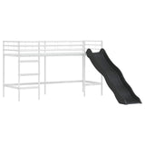 Kids'Loft Bed Frame White and Blue 90 x 190 cm Metal 42020901