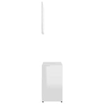 Bathroom Furniture Set High Gloss White Engineered Wood 802657