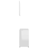 Bathroom Furniture Set High Gloss White Engineered Wood 802657