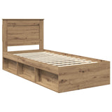 Bed Frame Artisian Oak 90 x 200 cm Solid Pine Wood 3410143