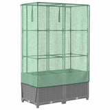 Raised Bed with Greenhouse Cover Rattan Look 80x40x138 cm 4015856
