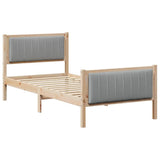 Bed frame Brown and light grey 90 x 190 cm Solid pine wood 878504