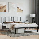 Metal Bed Frame without Mattress with Headboard Black 160x200cm 352483