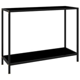 Console Table Black Tempered Glass, Powder-Coated Steel 322836