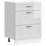 Kitchen Base Cabinet "Porto" High Gloss White Engineered Wood 854261