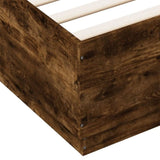 Bed Frame with LED without Mattress Smoked Oak 160x200 cm 3209601