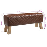 Bench 110 x 30 x 45 cm Real Leather Brown Diamond 42042113