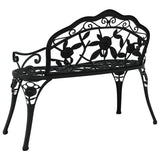 Garden Bench Black Cast Aluminium, Cast Iron Medium 317740