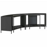 Storage Shelves for Hot Tub 2 pcs Black Poly Rattan 365620