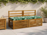 Bench Cushions SOEST 2 pcs 100% Polyester Leaf Pattern 949707