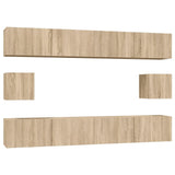 6 Piece TV Cabinet Set Sonoma Oak Engineered Wood 3114368