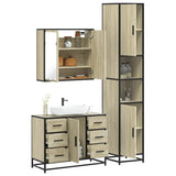 3 Piece Bathroom Furniture Set Sonoma Oak Engineered Wood 3301081