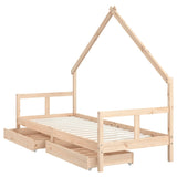 Kids Bed Frame with Drawers 80x200 cm Solid Wood Pine 834549