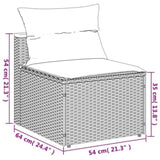 5 Piece Garden Sofa Set with Cushions Black Poly Rattan Acacia 3213537