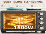 28L Mini Oven with 2 Hot Plates, Countertop Toaster Oven, Grill, Roast, Bake, Boil, with Timer, T3398P344222