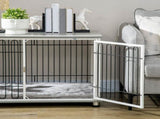 Indoor Dog Crate Furniture, Side End Table, with Soft Washable Cushion, Lockable Doors, for Small T3398P376390