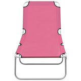 Sun Lounger Pink Oxford fabric, Powder-coated steel Standard 310330