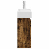 Bathroom Vanity Unit with Tap Smoked Oak 45.5 x 22.5 x 84 cm 889456