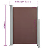 Patio Retractable Side Awning 120x300 cm Brown 48343
