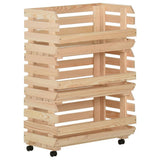 Vegetable Trolley 57x30x80 cm Solid Pinewood 327326