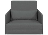 Folding Sofa Bed Dark Grey 65 x 80 x 83 cm Fabric 42030495
