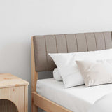 Upholstered Headboard Taupe 160 cm Solid Pine Wood 879222