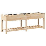 Garden Planter Beige 203.5 x 53 x 76.5 cm Solid fir wood 42006582