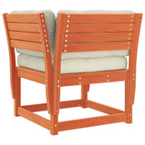 Garden Sofa Armrest with Cushions Wax Brown Solid Wood Pine 844696