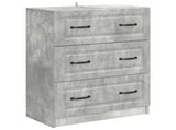 Drawer Cabinet Concrete Grey 66 x 34.5 x 87 cm Engineered Wood 895758