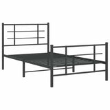 Metal Bed Frame without Mattress with Footboard Black 100x200cm 355574