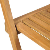 Bar Chair Set of 2 Brown Solid Teak Wood Medium Foldable 43806