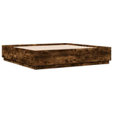 Bed Frame with LED without Mattress Smoked Oak 200x200 cm 3209587