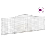 Arched Gabion Baskets 8 pcs 400x30x120/140 cm Galvanised Iron 3146885