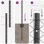 ZNTS Fence Posts 22 pcs U-Channel Grey 160 cm Steel, Hexagon Fence Grey 1.6x100 m Steel 3336945