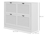 2 Drawers Entryway Shoe Cabinet, Narrow Shoe Storage Cabinet with 2 Flip Drawers, Louvred Door T3398P344136
