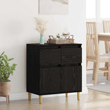 Sideboard with Drawer Black Oak 60 x 35 x 70 cm Engineered Wood 881211