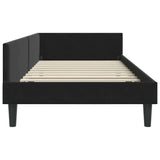 Corner Bed Frame Black 100 x 200 cm Velvet and Engineered wood 42016169