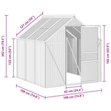 Greenhouse with Base Frame Anthracite Aluminium 3.61 m 48215