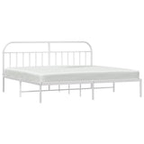 Bed Frame White Powder-coated steel 193x203 cm Bed Frame 353690