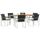 Garden Dining Set 7 pcs Solid Acacia Wood and Stainless Steel 3334818